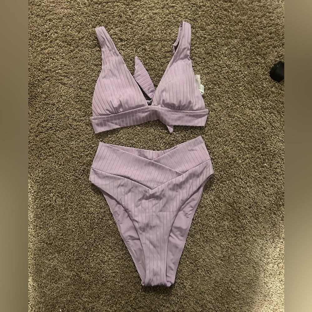aerie Ribbed High-Waist Bikini Set